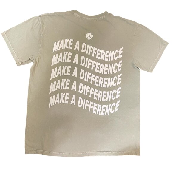 "Make A Difference" Charity Graphic T-Shirt | Streetwear Minimalist Tee - Picture 3 of 4